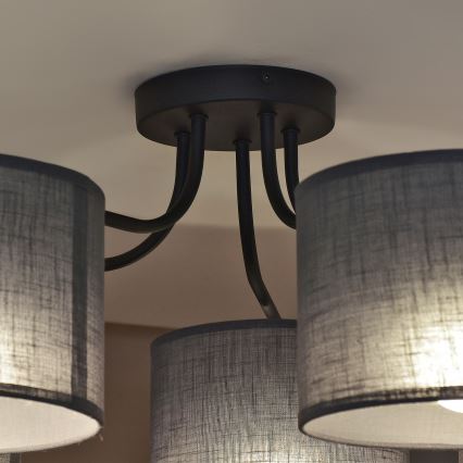 Lustre plafonnier ALBA 5xE27/15W/230V gris