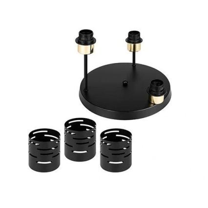 Lustre plafonnier ELEN 3xE27/35W/230V noir/doré