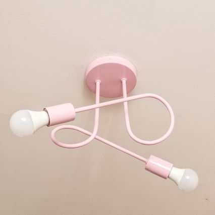 Lustre plafonnier OXFORD 2xE27/15W/230V rose