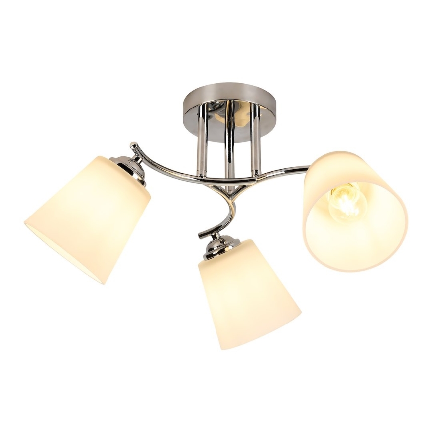 Lustre plafonnier PAFOS 3xE27/15W/230V, chrome brillant