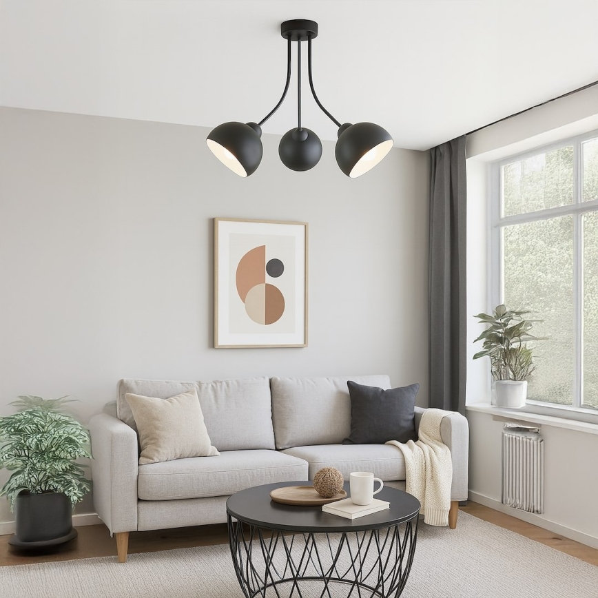 Lustre plafonnier QUEEN 3xE27/15W/230V noir