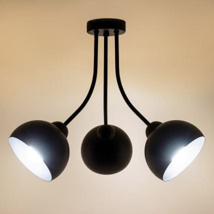 Lustre plafonnier QUEEN 3xE27/15W/230V noir