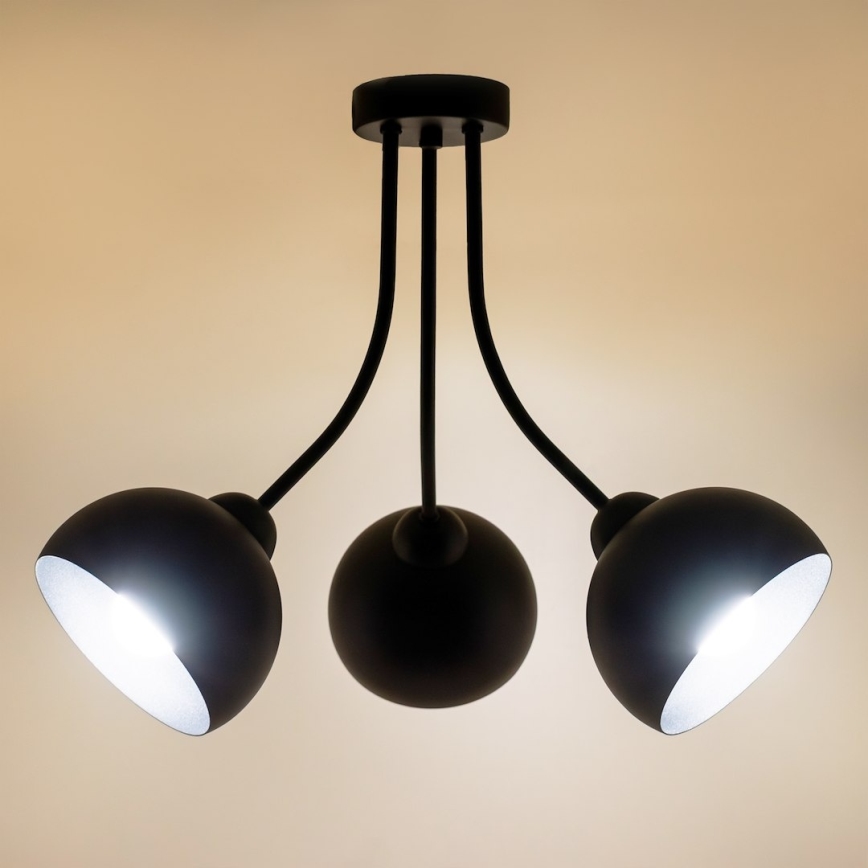 Lustre plafonnier QUEEN 3xE27/15W/230V noir