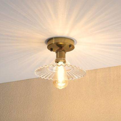 Lustre plafonnier TRISH 1xE27/15W/230V doré/transparent
