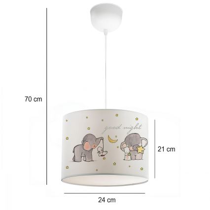 Lustre pour enfant CANDY 1xE27/40W/230V blanc/beige