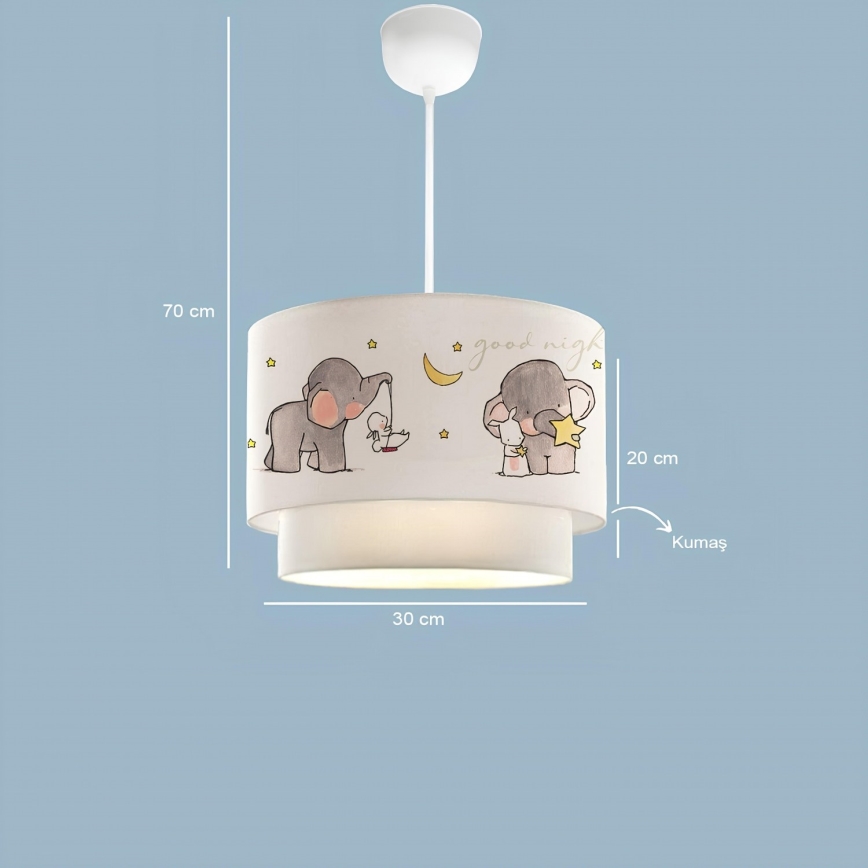 Lustre pour enfant CANDY 1xE27/40W/230V blanc/gris