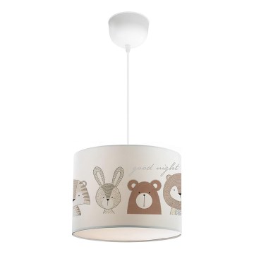 Lustre pour enfant CANDY 1xE27/40W/230V blanc/marron