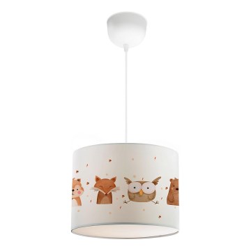 Lustre pour enfant CANDY 1xE27/40W/230V blanc/marron