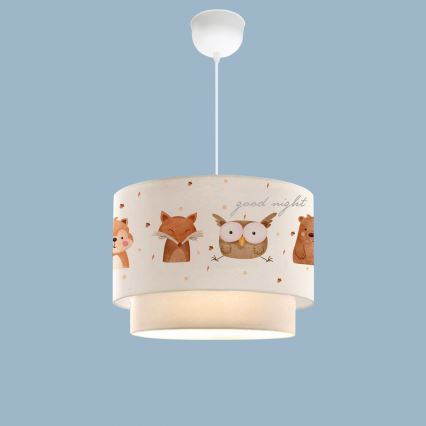 Lustre pour enfant CANDY 1xE27/40W/230V blanc/marron