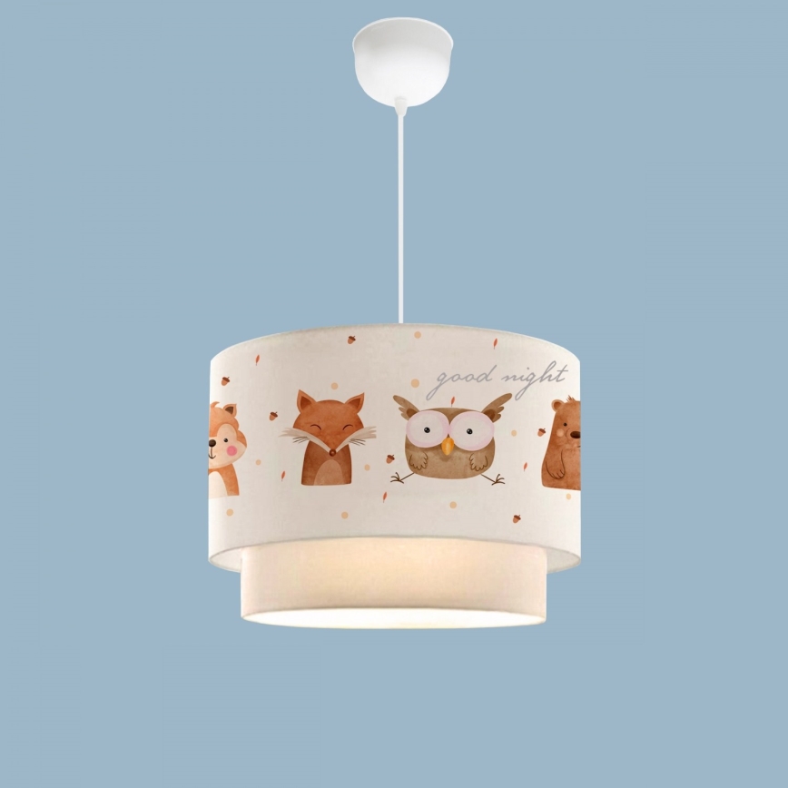Lustre pour enfant CANDY 1xE27/40W/230V blanc/marron