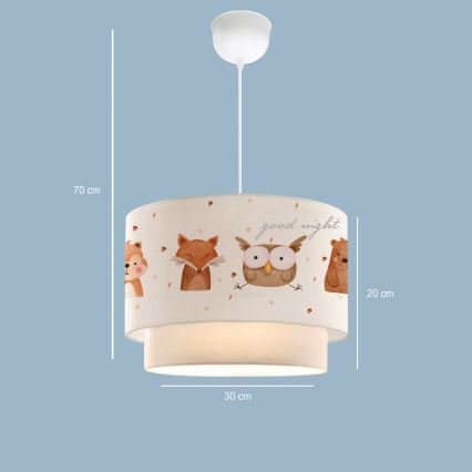 Lustre pour enfant CANDY 1xE27/40W/230V blanc/marron