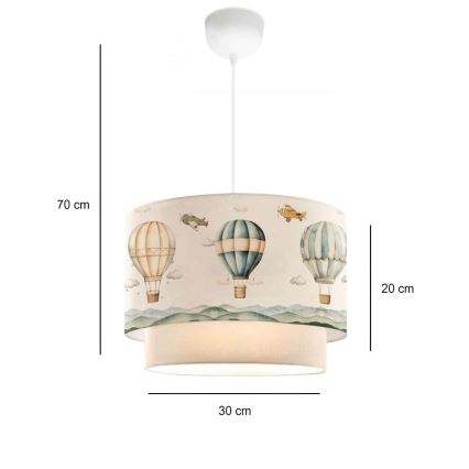 Lustre pour enfant CANDY 1xE27/40W/230V blanc/multicolore