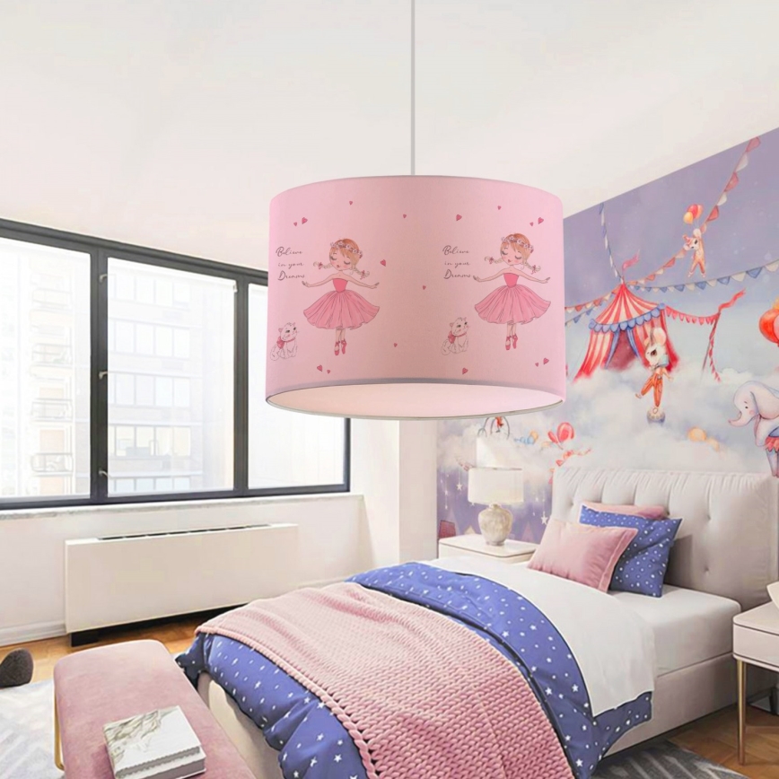 Lustre pour enfant CANDY 1xE27/40W/230V rose
