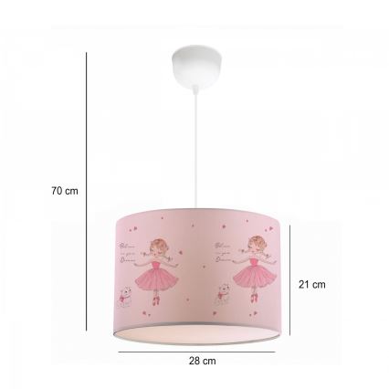 Lustre pour enfant CANDY 1xE27/40W/230V rose