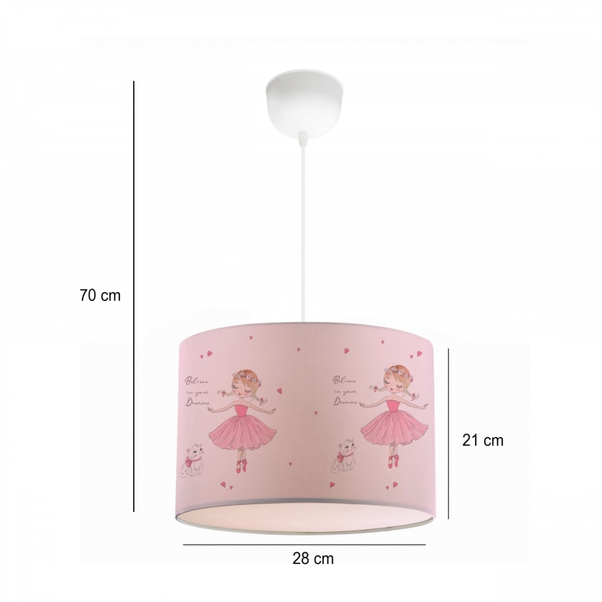 Lustre pour enfant CANDY 1xE27/40W/230V rose