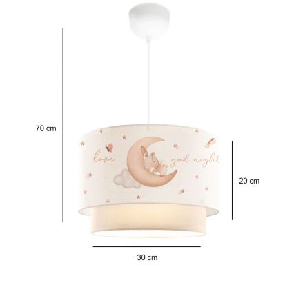 Lustre pour enfants CANDY 1xE27/40W/230V blanc/beige