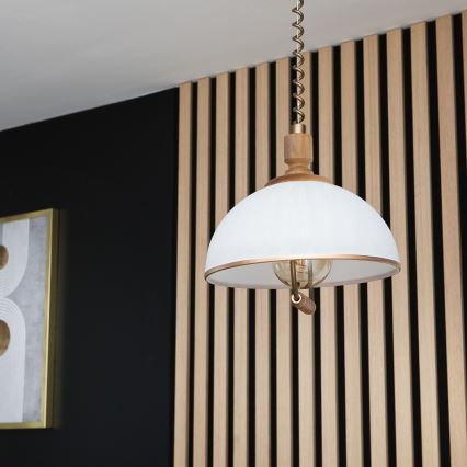 Lustre réglable RAMONA 1xE27/60W/230V marron/blanc/chêne