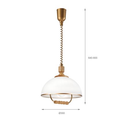 Lustre réglable RAMONA 1xE27/60W/230V marron/blanc/chêne