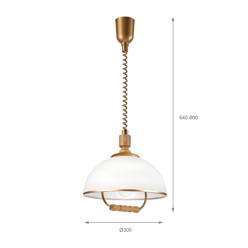 Lustre réglable RAMONA 1xE27/60W/230V marron/blanc/chêne