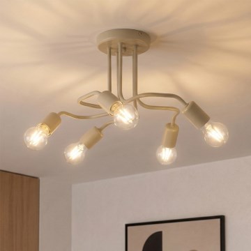 Lustre semi-plafonnier CHARLIE 5xE27/15W/230V beige
