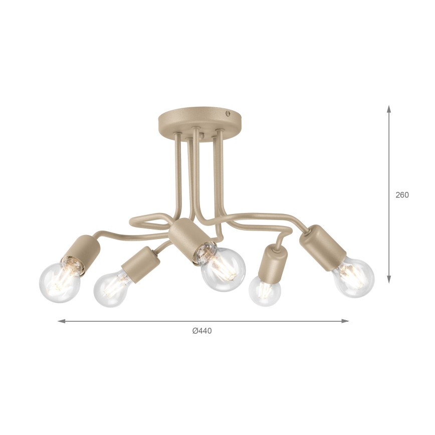 Lustre semi-plafonnier CHARLIE 5xE27/15W/230V beige