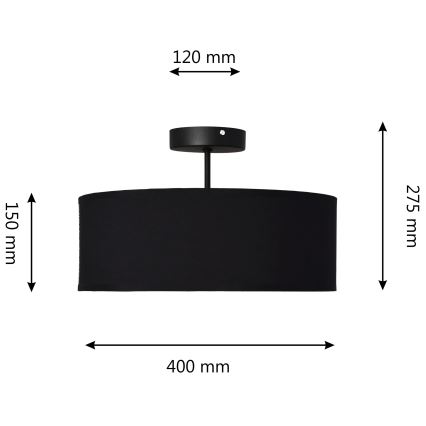 Lustre sur barre ALBA 3xE27/15W/230V noir