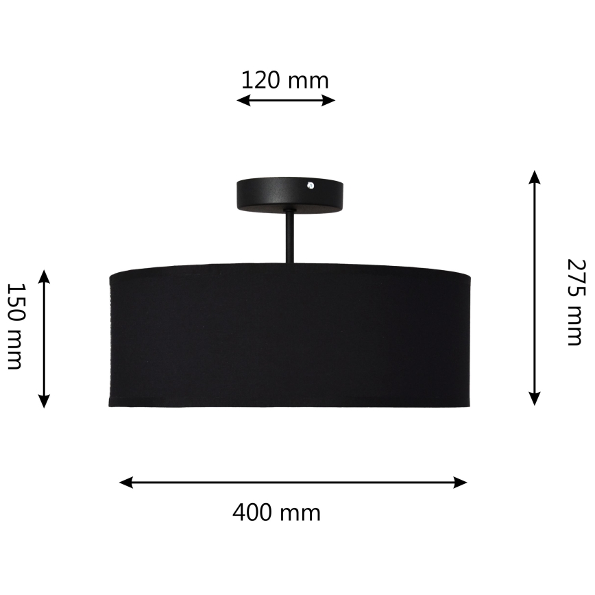 Lustre sur barre ALBA 3xE27/15W/230V noir