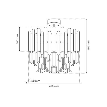 Lustre sur barre ASPEN 6xE14/40W/230V doré