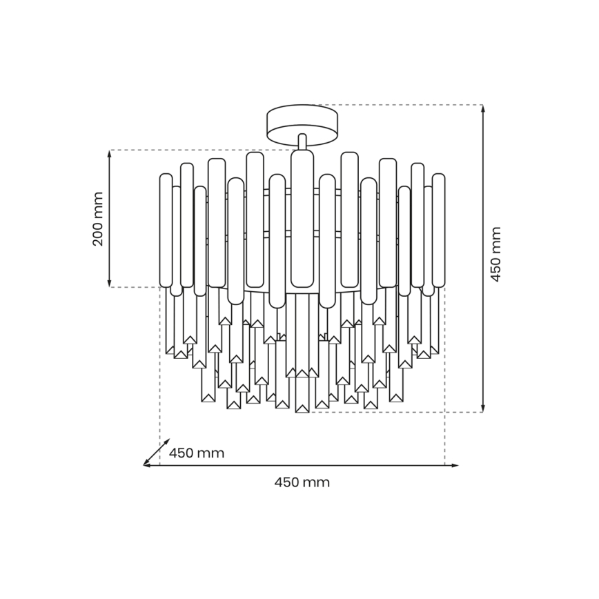 Lustre sur barre ASPEN 6xE14/40W/230V doré