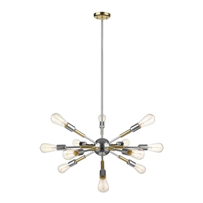 Lustre sur barre COMET 12xE27/11W/230V chrome brillant/dioré