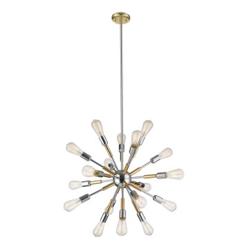 Lustre sur barre COMET 18xE27/11W/230V chrome brillant/doré