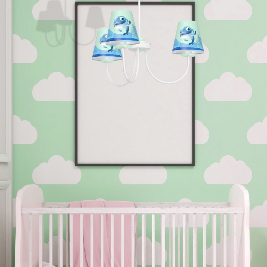 Lustre sur barre enfant DOLPHIN 3xE14/40W/230V