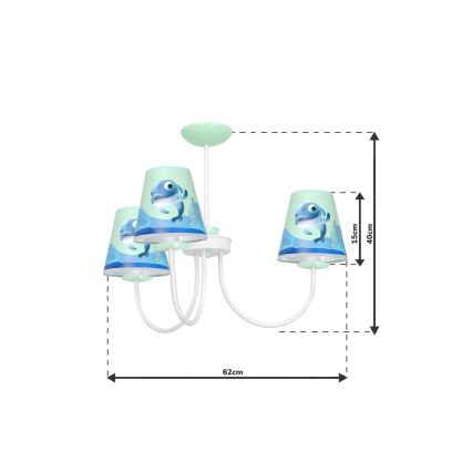 Lustre sur barre enfant DOLPHIN 3xE14/40W/230V