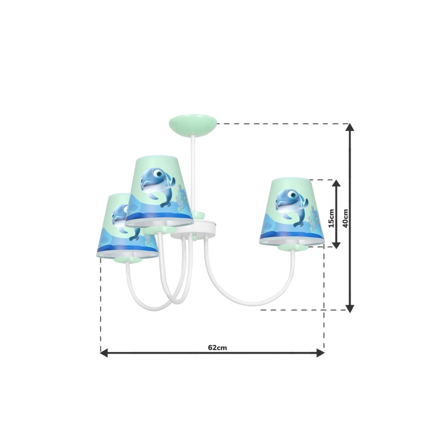 Lustre sur barre enfant DOLPHIN 3xE14/40W/230V