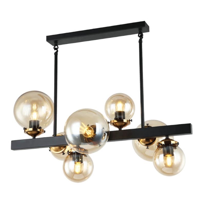 Lustre sur barre HYPERION 7xE27/7W/230V noir/beige