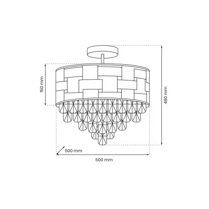 Lustre sur barre LUXURIA 9xE14/40W/230V doré