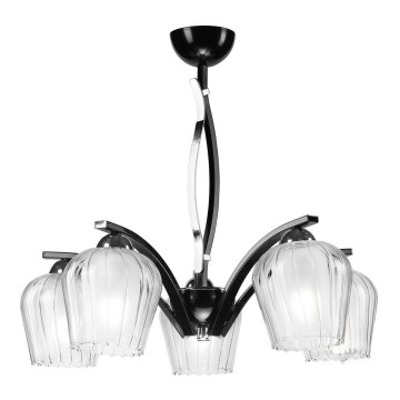 Lustre sur barre PAULA 5xE27/60W/230V noir