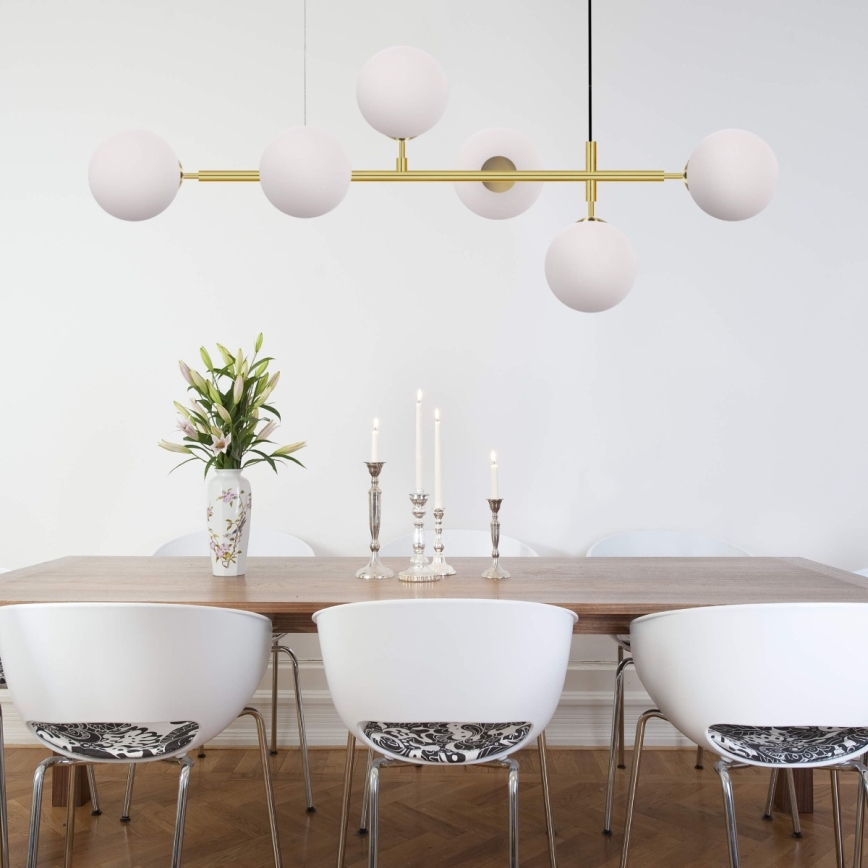 Lustre sur câble ALISA 6xE14/40W/230V, doré