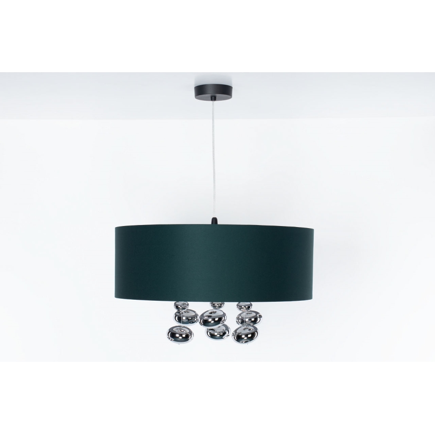 Lustre sur câble BUBBLE 1xE27/60W/230V Ø 50 cm vert