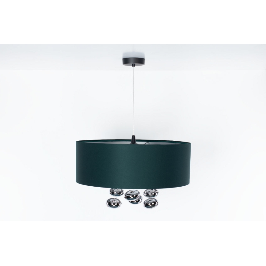 Lustre sur câble BUBBLE 1xE27/60W/230V Ø 50 cm vert