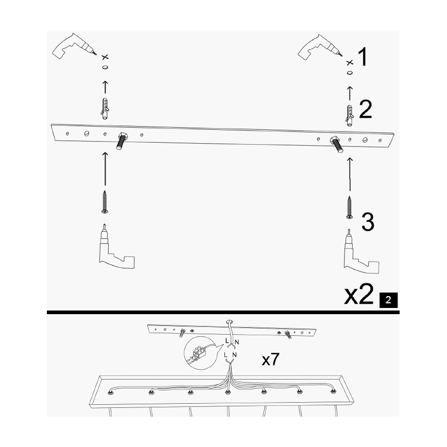 Lustre sur câble KEM 5xE27/40W/230V noir