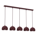 Lustre sur câble SOOL 5xE27/15W/230V bordeaux