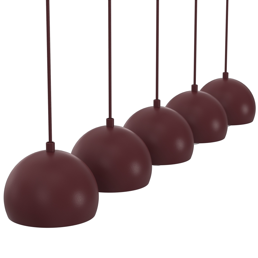 Lustre sur câble SOOL 5xE27/15W/230V bordeaux