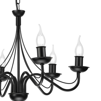 Lustre sur chaîne ANTON 6xE14/60W/230V noir