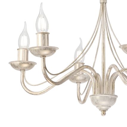 Lustre sur chaîne ANTON 6xE14/60W/230V patine blanche