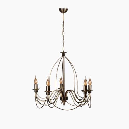 Lustre sur chaîne CLASSIC 5xE14/40W/230V bronze