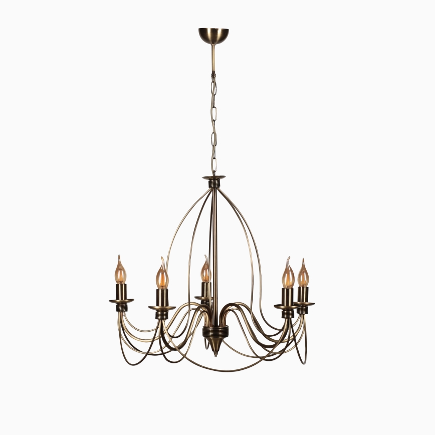 Lustre sur chaîne CLASSIC 5xE14/40W/230V bronze