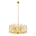 Lustre sur chaîne CRYSTALLINE 6xE14/40W/230V doré