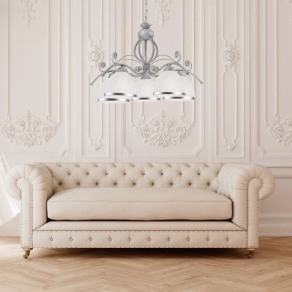 Lustre sur chaîne RETRO II 5xE27/60W/230V argenté