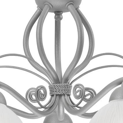 Lustre sur chaîne RETRO II 5xE27/60W/230V argenté